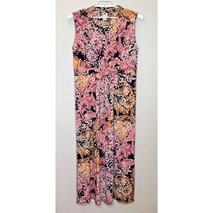Chico's Pink and Gold Floral Maxi Dress